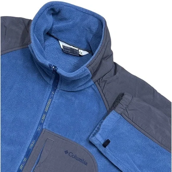 Columbia Blue & Gray Vertex Sherpa Fleece Jacket Sz XL - Picture 8 of 8